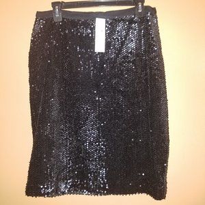 $98 ANN TAYLOR Sz. 8-PETITE BLACK SEQUENCE PENCIL
